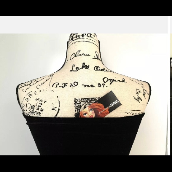 Vintage Necessary Objects Womens Tube Blouse Black like Velvet 80s Stretch S - Picture 4 of 6